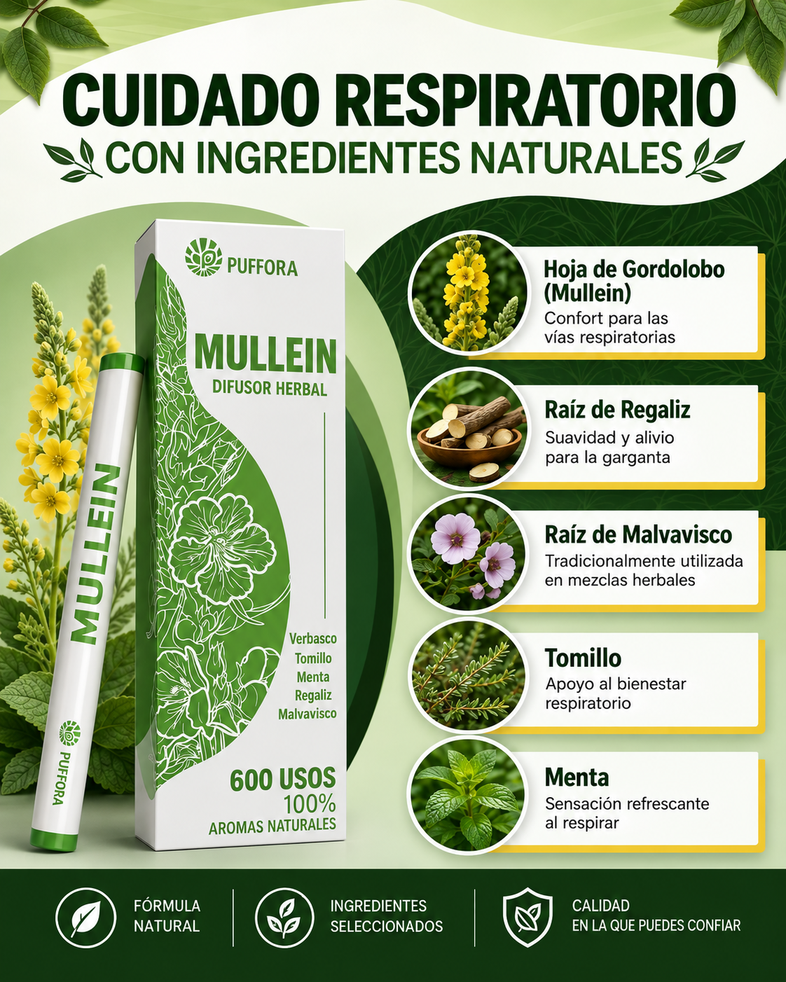 Puffora™ 4 en 1 — Vapor Aromático Antivape, Sin Nicotina